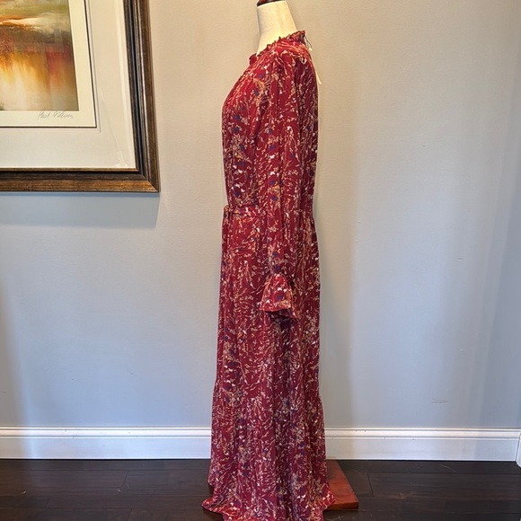 Elegant polyester Floral Long Sleeve floor length maxi Dress NWT XL - Picture 8 of 16